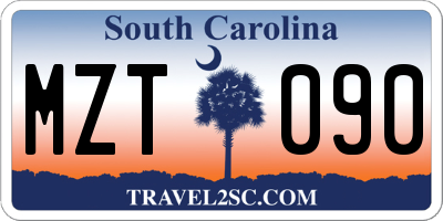 SC license plate MZT090