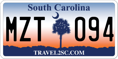 SC license plate MZT094