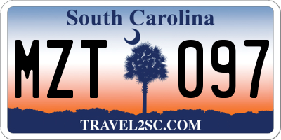 SC license plate MZT097