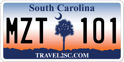 SC license plate MZT101
