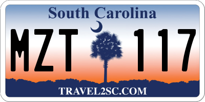 SC license plate MZT117