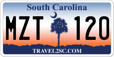 SC license plate MZT120