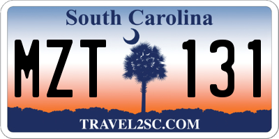 SC license plate MZT131