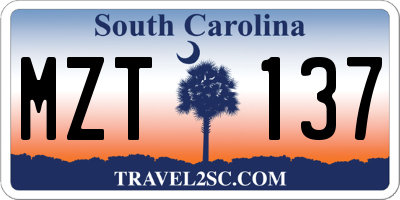 SC license plate MZT137