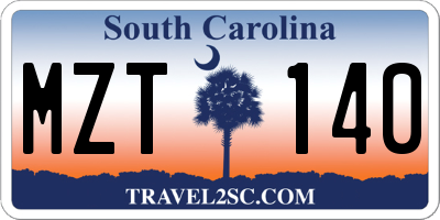 SC license plate MZT140