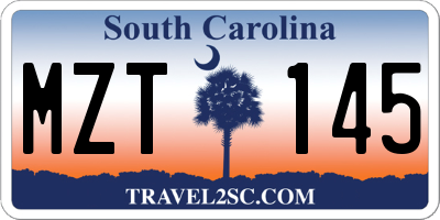 SC license plate MZT145