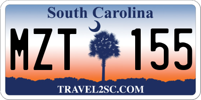 SC license plate MZT155