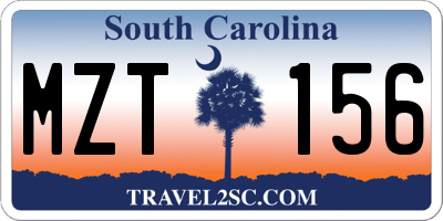 SC license plate MZT156