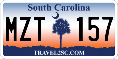 SC license plate MZT157