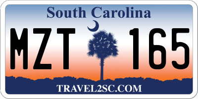 SC license plate MZT165