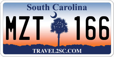 SC license plate MZT166