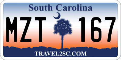 SC license plate MZT167