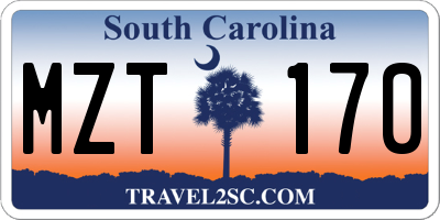 SC license plate MZT170