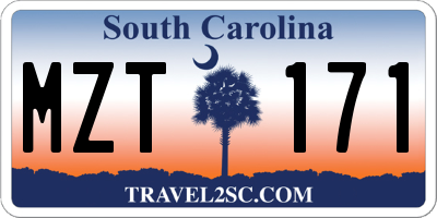 SC license plate MZT171
