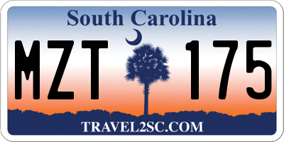 SC license plate MZT175