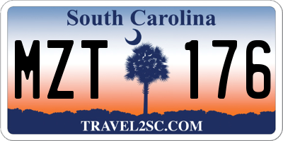 SC license plate MZT176