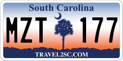 SC license plate MZT177