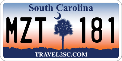 SC license plate MZT181