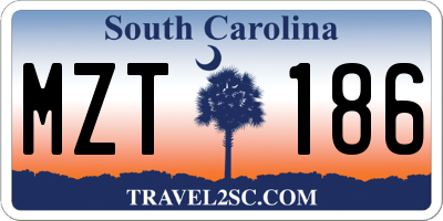 SC license plate MZT186