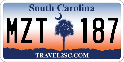 SC license plate MZT187