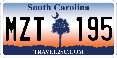 SC license plate MZT195
