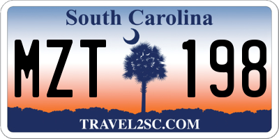 SC license plate MZT198