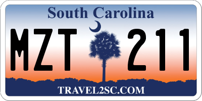 SC license plate MZT211
