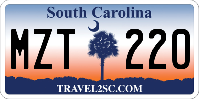 SC license plate MZT220