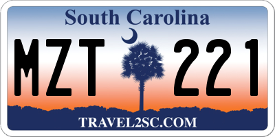 SC license plate MZT221