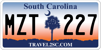 SC license plate MZT227
