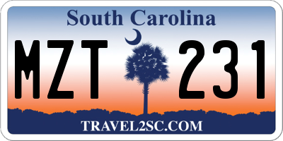 SC license plate MZT231