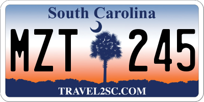 SC license plate MZT245
