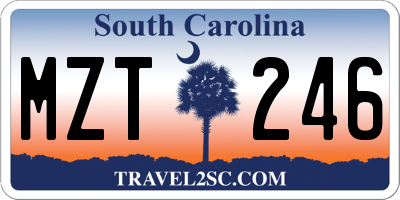 SC license plate MZT246