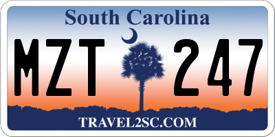 SC license plate MZT247