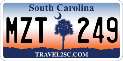 SC license plate MZT249