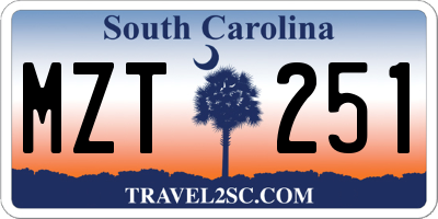 SC license plate MZT251
