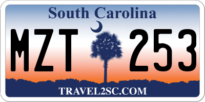 SC license plate MZT253