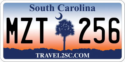 SC license plate MZT256