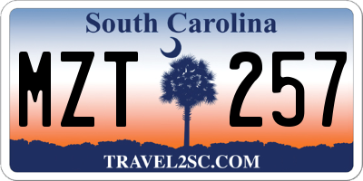 SC license plate MZT257