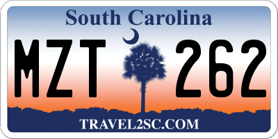 SC license plate MZT262