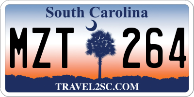 SC license plate MZT264