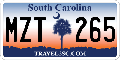 SC license plate MZT265