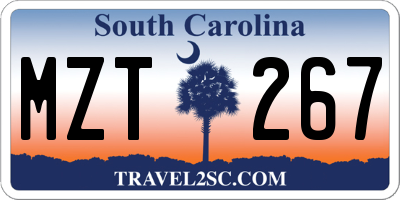 SC license plate MZT267