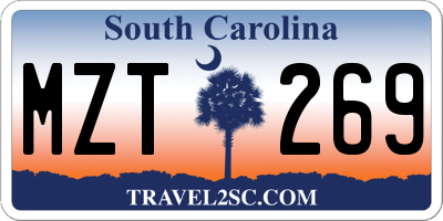SC license plate MZT269