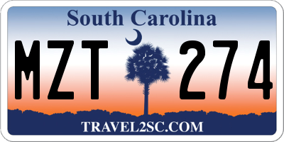 SC license plate MZT274