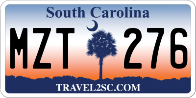 SC license plate MZT276