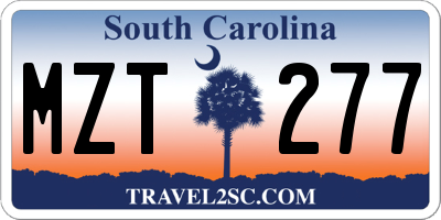 SC license plate MZT277