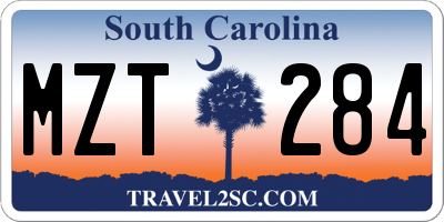 SC license plate MZT284