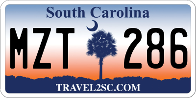 SC license plate MZT286