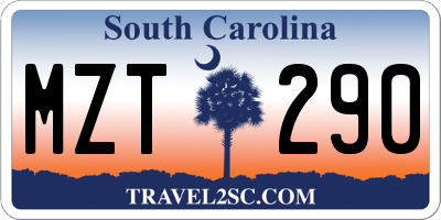 SC license plate MZT290